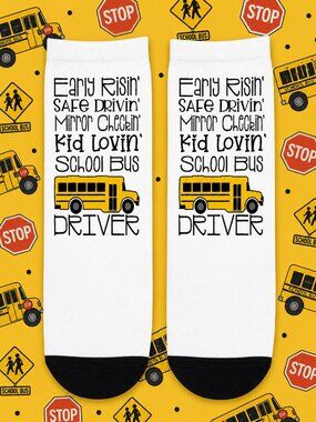 Adult Dress Ankle Socks School Bus Driver